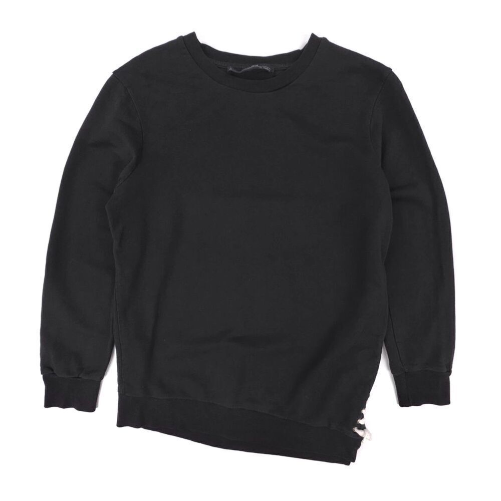 ALL SAINTS Kim Sweat Lace Up Sweatshirt Grunge Minimal Athleisure Lounge Black